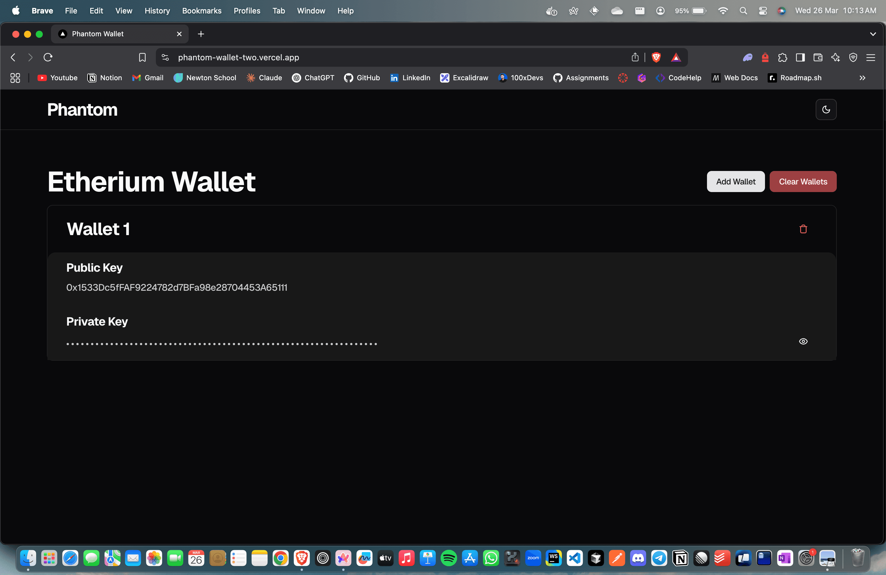 Web Based Wallet
